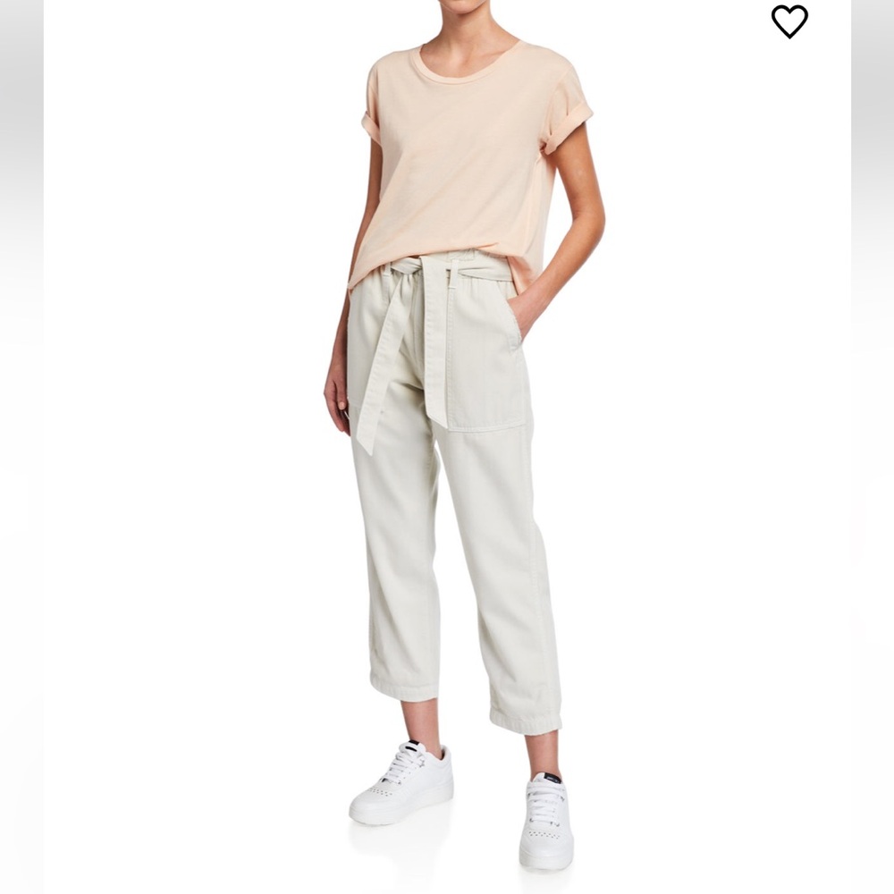 AMO high rise paper bag jeans cropped pant cargo pants color vintage white US 27